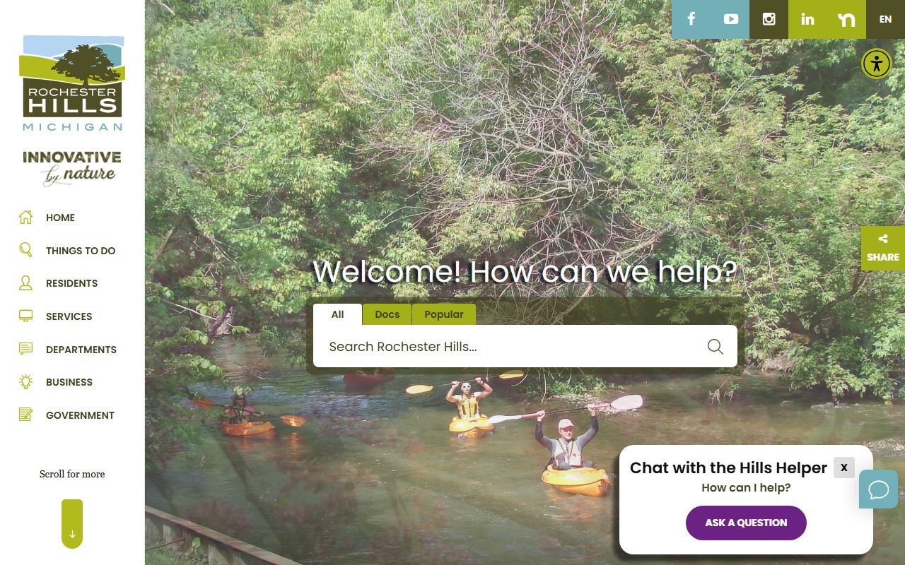 Rochester Hills public records - city website