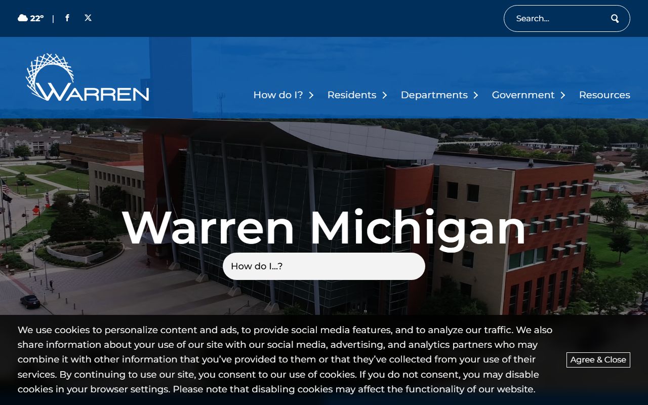 Warren city website for Warren public records and FOIA requests