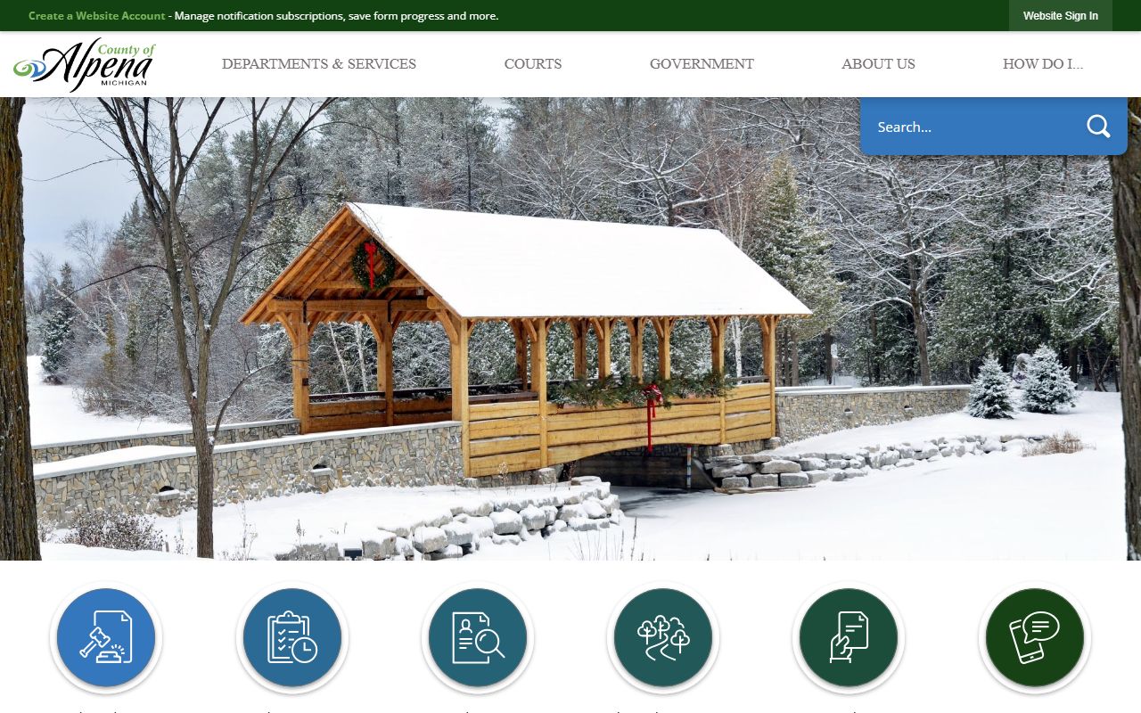 Alpena County public records government website Michigan