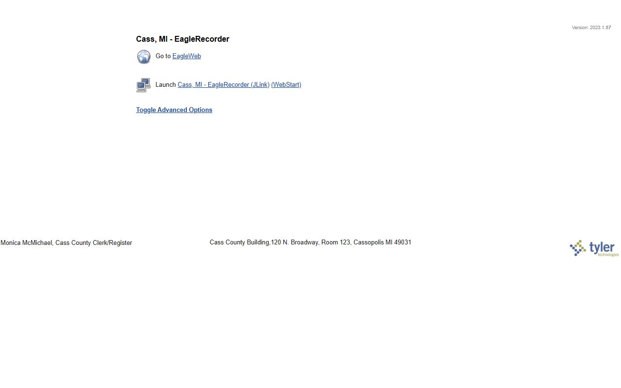 Cass County EagleRecorder online property records search system