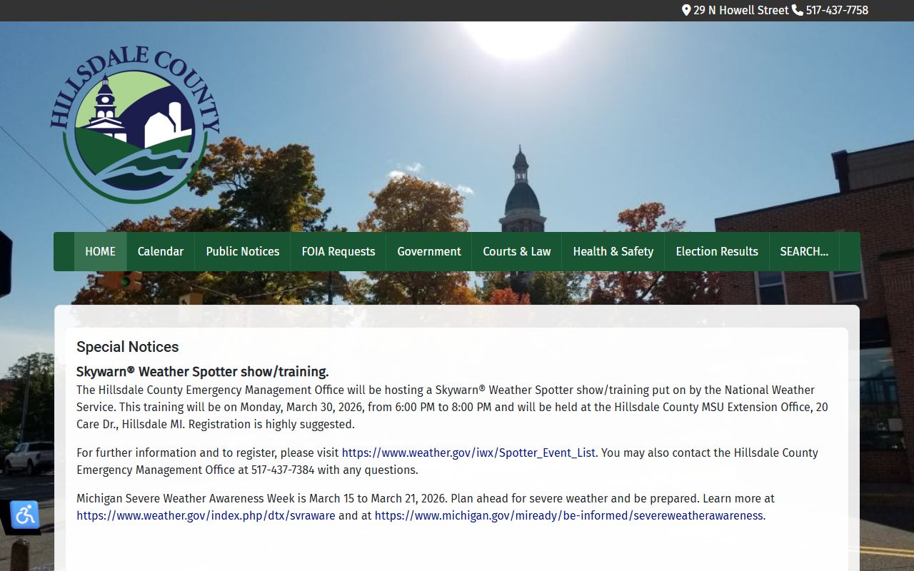 Hillsdale County public records - county website