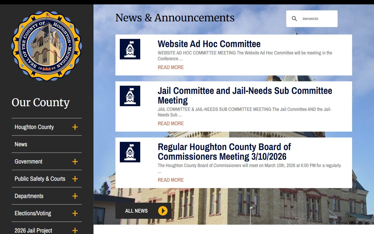 Houghton County public records official county website
