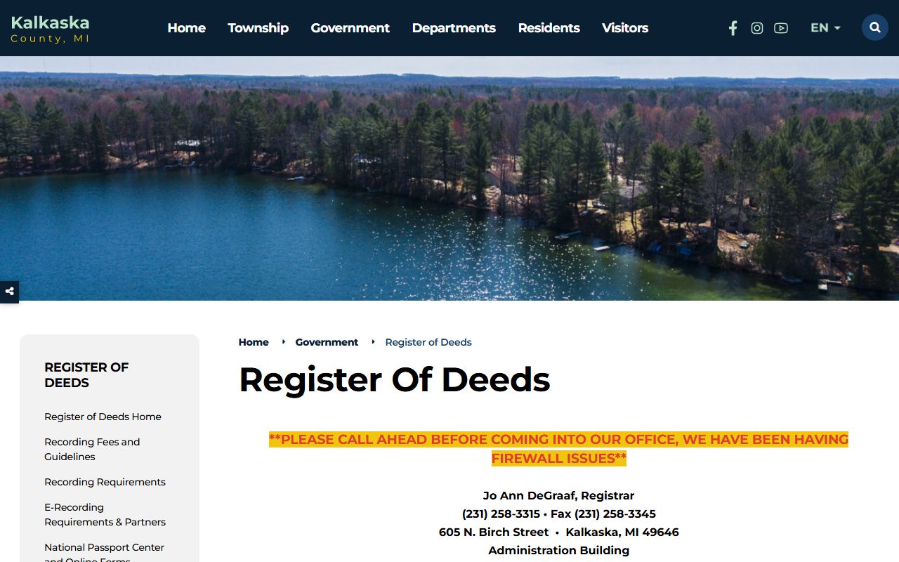 Kalkaska County Register of Deeds property records online search