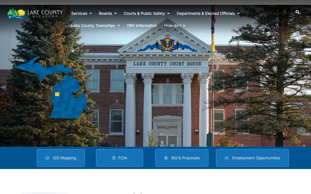 Lake County Michigan public records official website