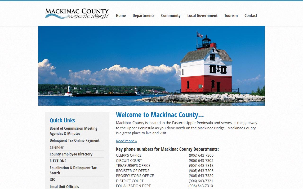 Mackinac County Michigan official website for public records
