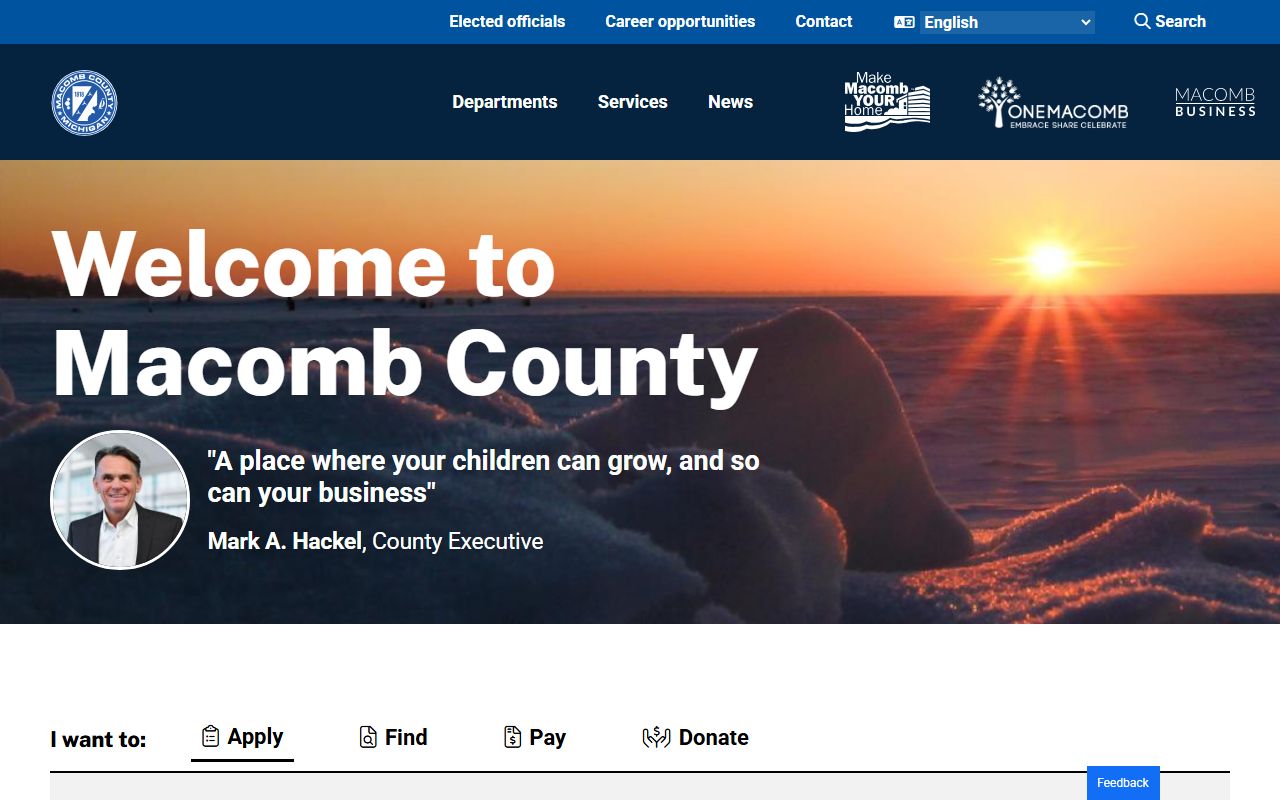 Macomb County Michigan official website for public records