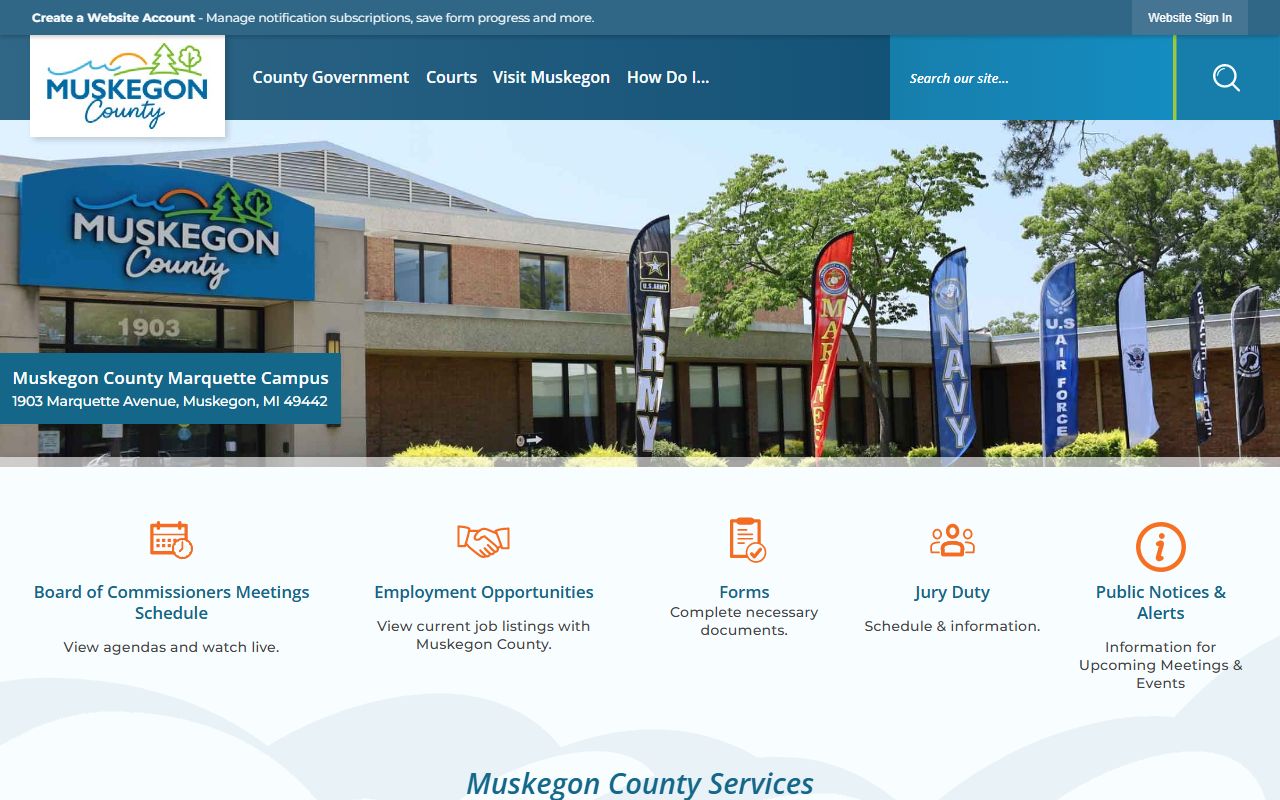 Muskegon County government website public records