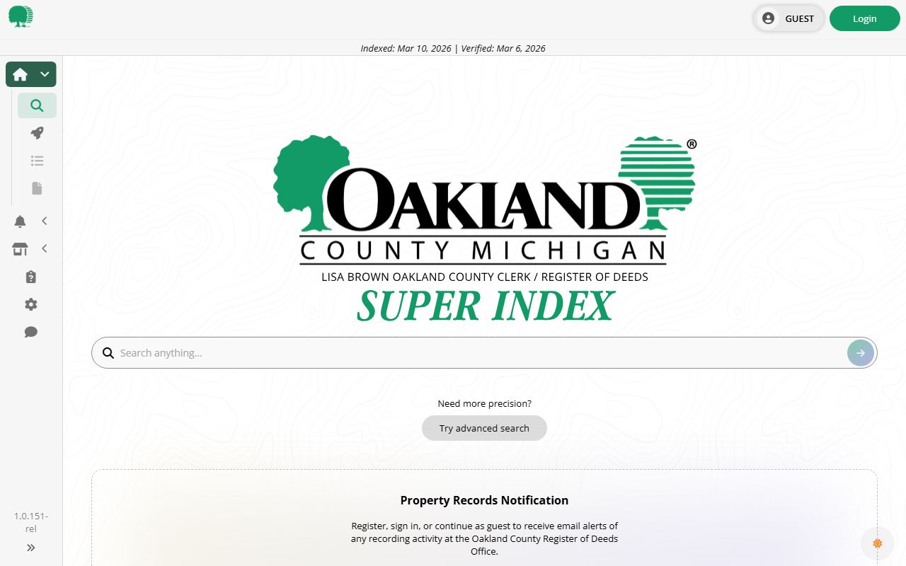 Oakland County Register of Deeds Super Index property records