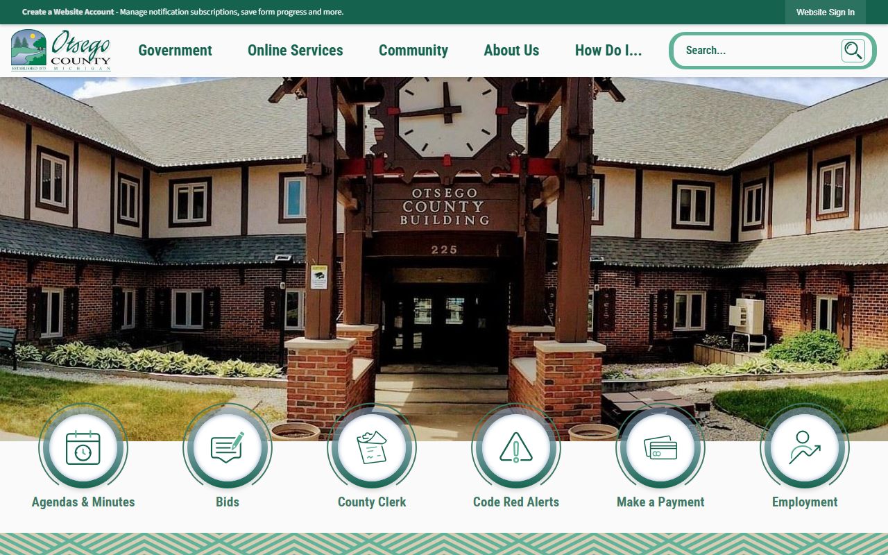 Otsego County government website public records Gaylord