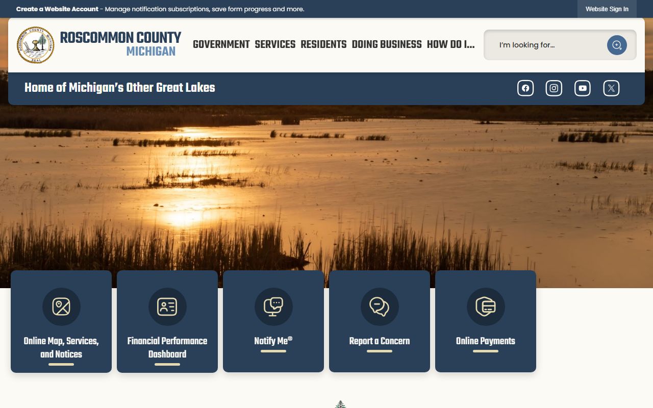 Roscommon County public records website screenshot