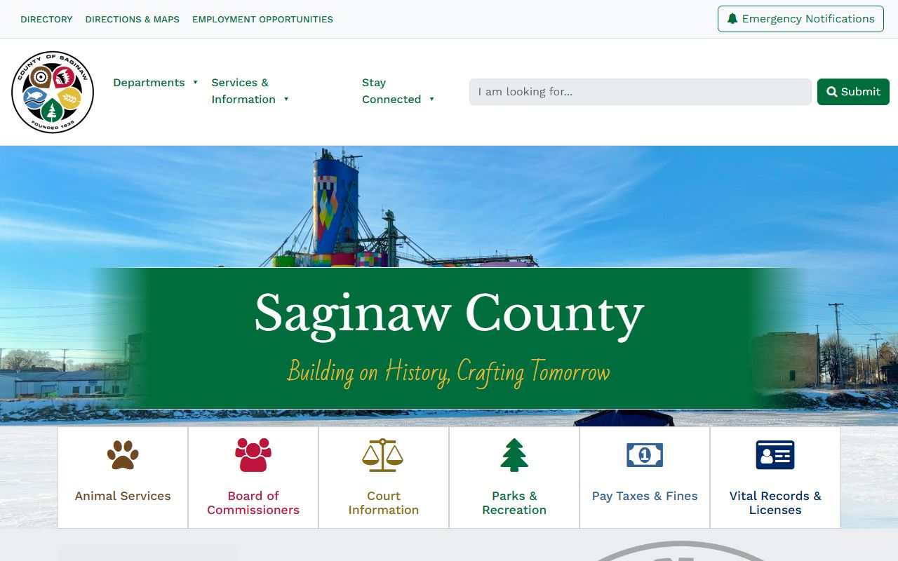 Saginaw County public records website screenshot