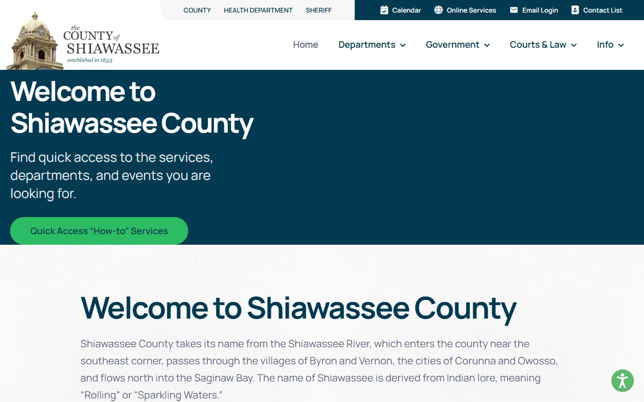 Shiawassee County public records website screenshot