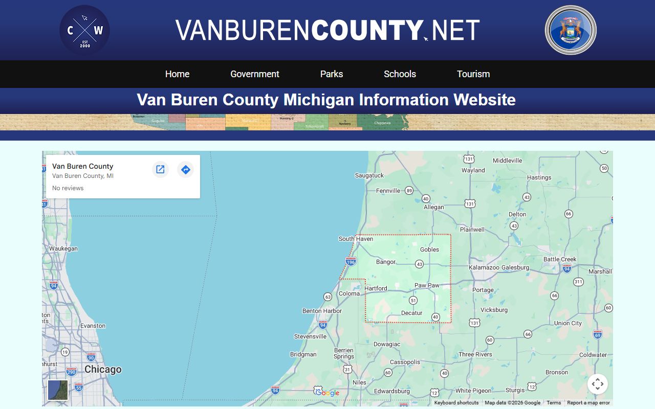 Van Buren County public records website screenshot